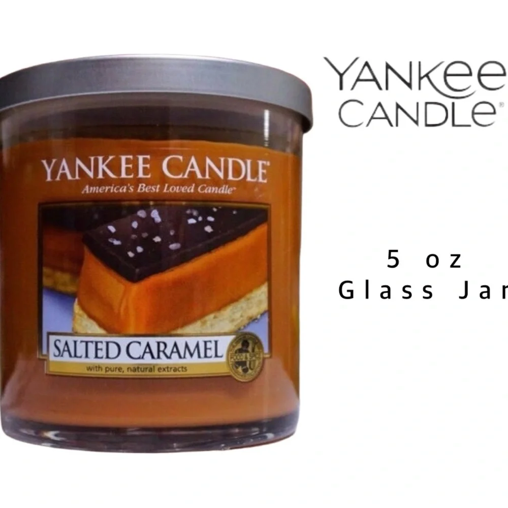 Yankee Candle-Salted Caramel Scented Candle – 5oz Glass Jar – Single Wick